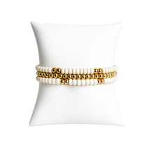 Load image into Gallery viewer, Serenity Pattern 4mm Beaded Bracelet - Ivory
