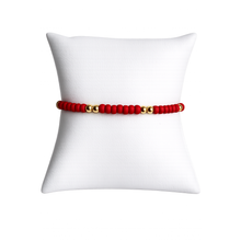Load image into Gallery viewer, Serenity Pattern 4mm Beaded Bracelet- Red
