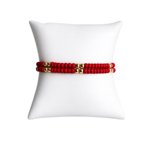 Load image into Gallery viewer, Serenity Pattern 4mm Beaded Bracelet- Red
